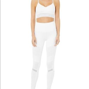 Alo Lavish Bra and Motto Leggings in White